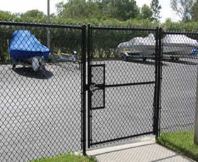 Vinyl coated gate, fitting for chain link fence panels