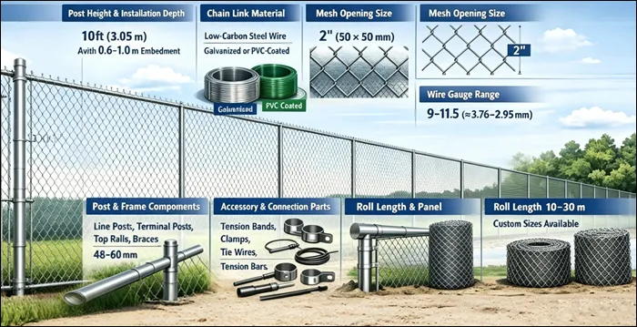 6ft Chain Link Fencing and Accessories